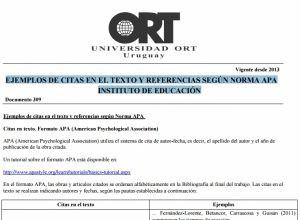 Modelo APA para citas, Universidad ORT Uruguay